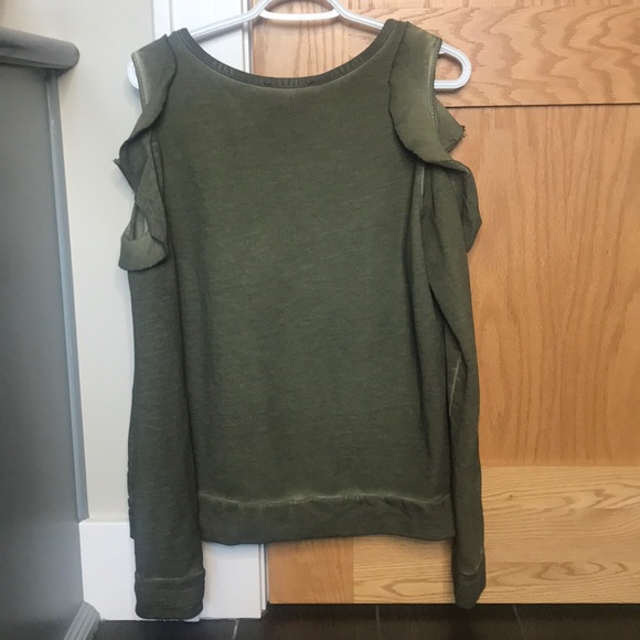 Women’s Cut Out Shoulder Sweatshirt - Picture 2 of 3